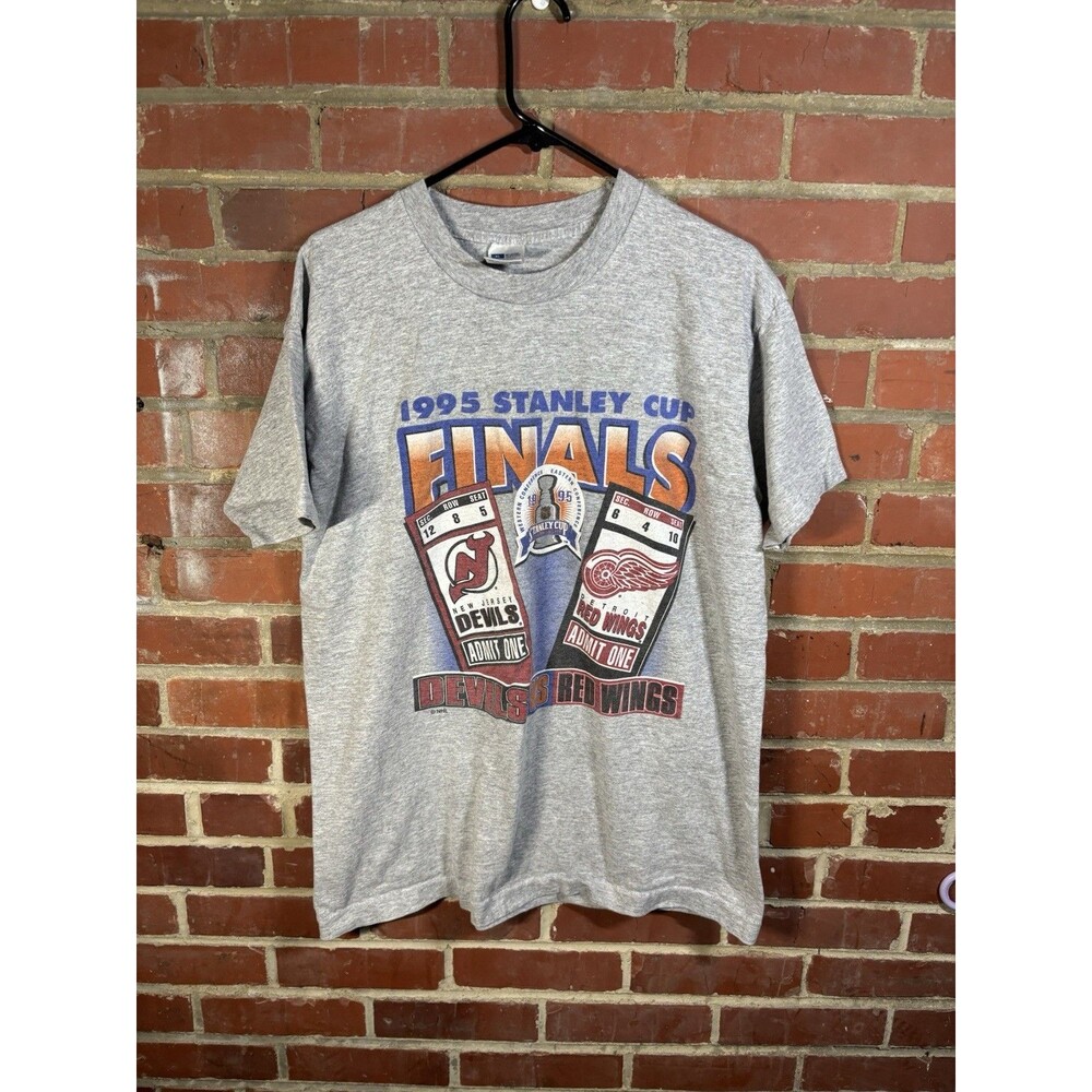 Vintage 90s New Jersey Devils Vs Detroit Red Wings 1995 NHL Stanley Cup Shirt XL